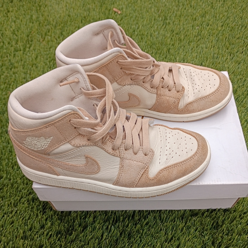 Nike Tan and Cream High-Top Sneakers